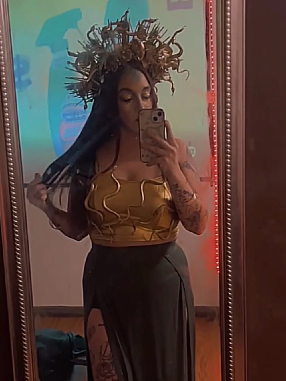 Custom DIY Medusa Halloween Costume Set with Snake Crown